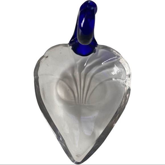 Beautiful Cobalt Blue Glass Swan & Transparent Glass Soap Candy Dish 9” L 5” H - Picture 5 of 7